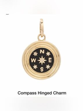RARE/DISCONTINUED EUC Adina Reyter Large Compass Hinged Charm w/ diamonds 14k